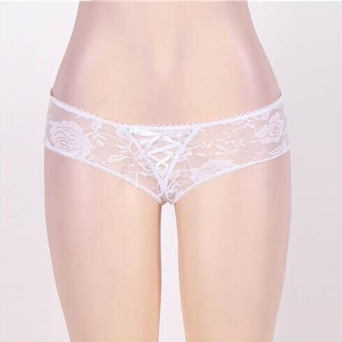 Open Crotch Strappy Lace Panties 4 in 1 Set