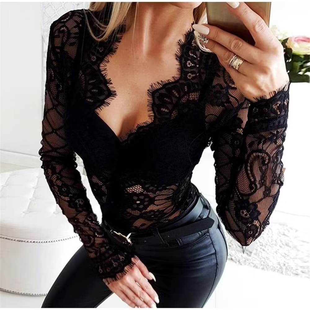 Deep V Teddy Bodysuit