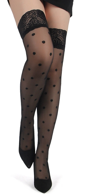 Polka Dot Stockings Black