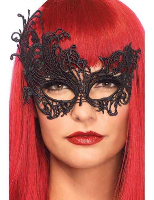 Tethered Black Lace Eye Mask