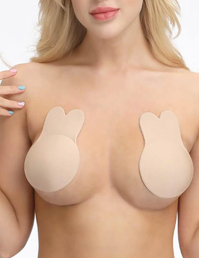 Strapless Rabbit Ear Breast Lift Up Invisible Self Adhesive Nipple Covers