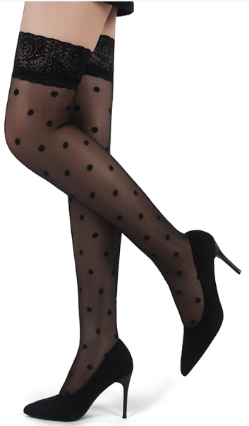 Polka Dot Stockings Black