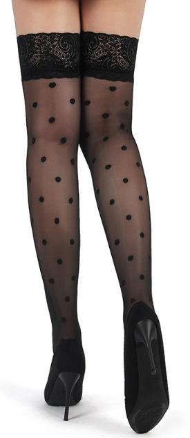 Polka Dot Stockings Black