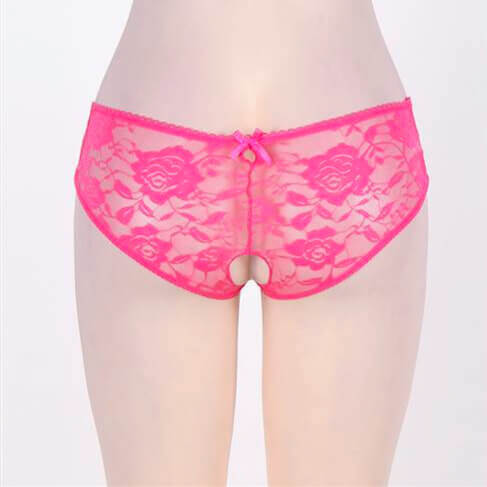 Open Crotch Strappy Lace Panties 4 in 1 Set