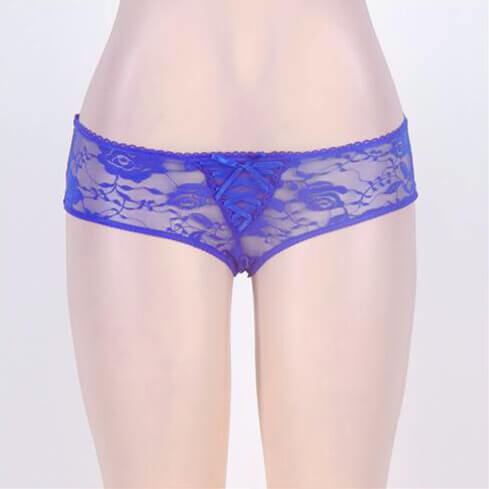 Open Crotch Strappy Lace Panties 4 in 1 Set