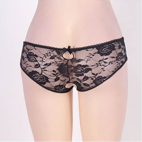 Open Crotch Strappy Lace Panties 4 in 1 Set