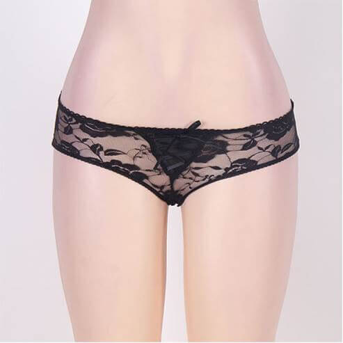 Open Crotch Strappy Lace Panties 4 in 1 Set