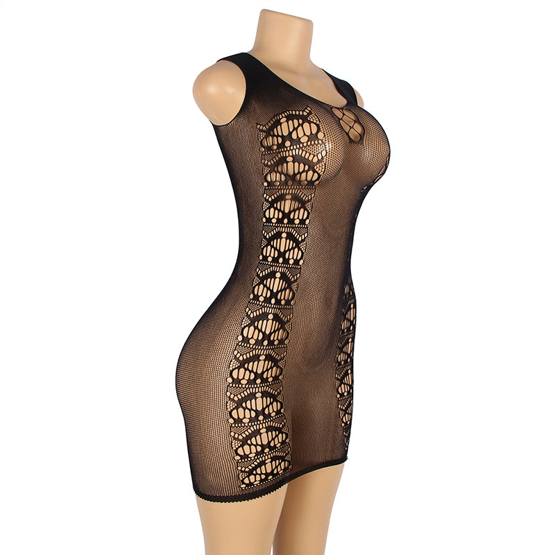 Black Mesh Bodystocking