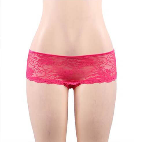 Booty Tied Open Crotch Floral Lace Panties 4 in 1 Set