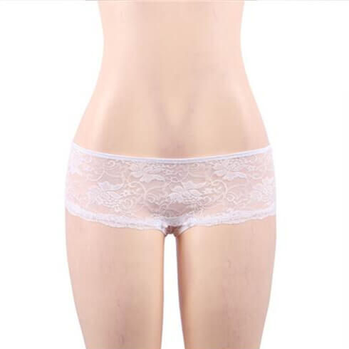 Booty Tied Open Crotch Floral Lace Panties 4 in 1 Set